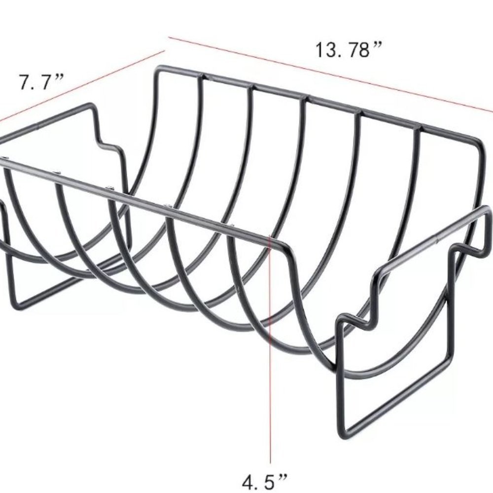 BBQ Rib Rack Non Stick Rib Roast Rack for Grill-Non-Stick Reversible Roast - Picture 9 of 11
